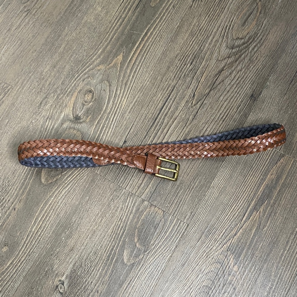 Brown and gold braided belt